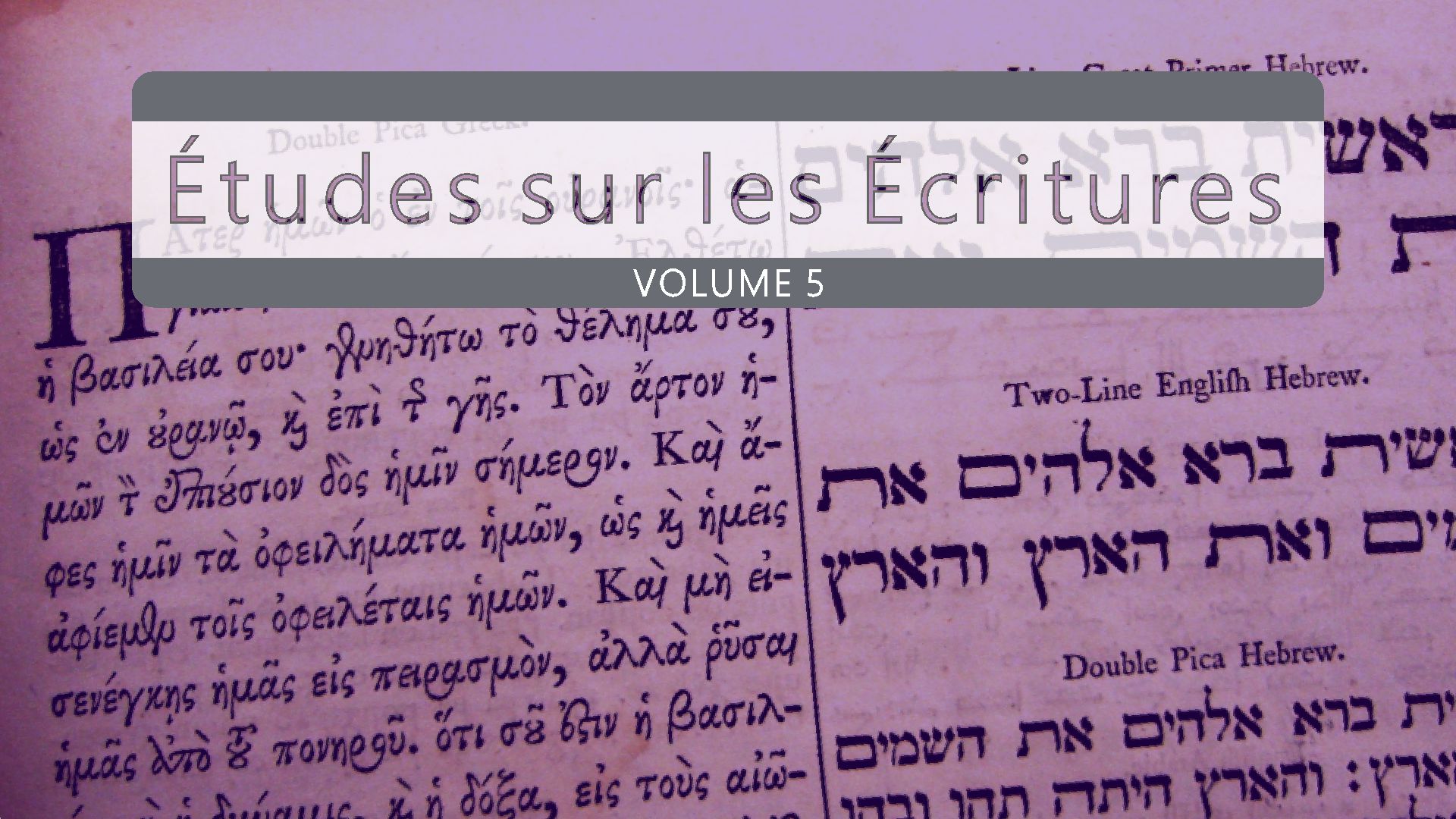 Nazaréen Écriture Etudes Vol. 5