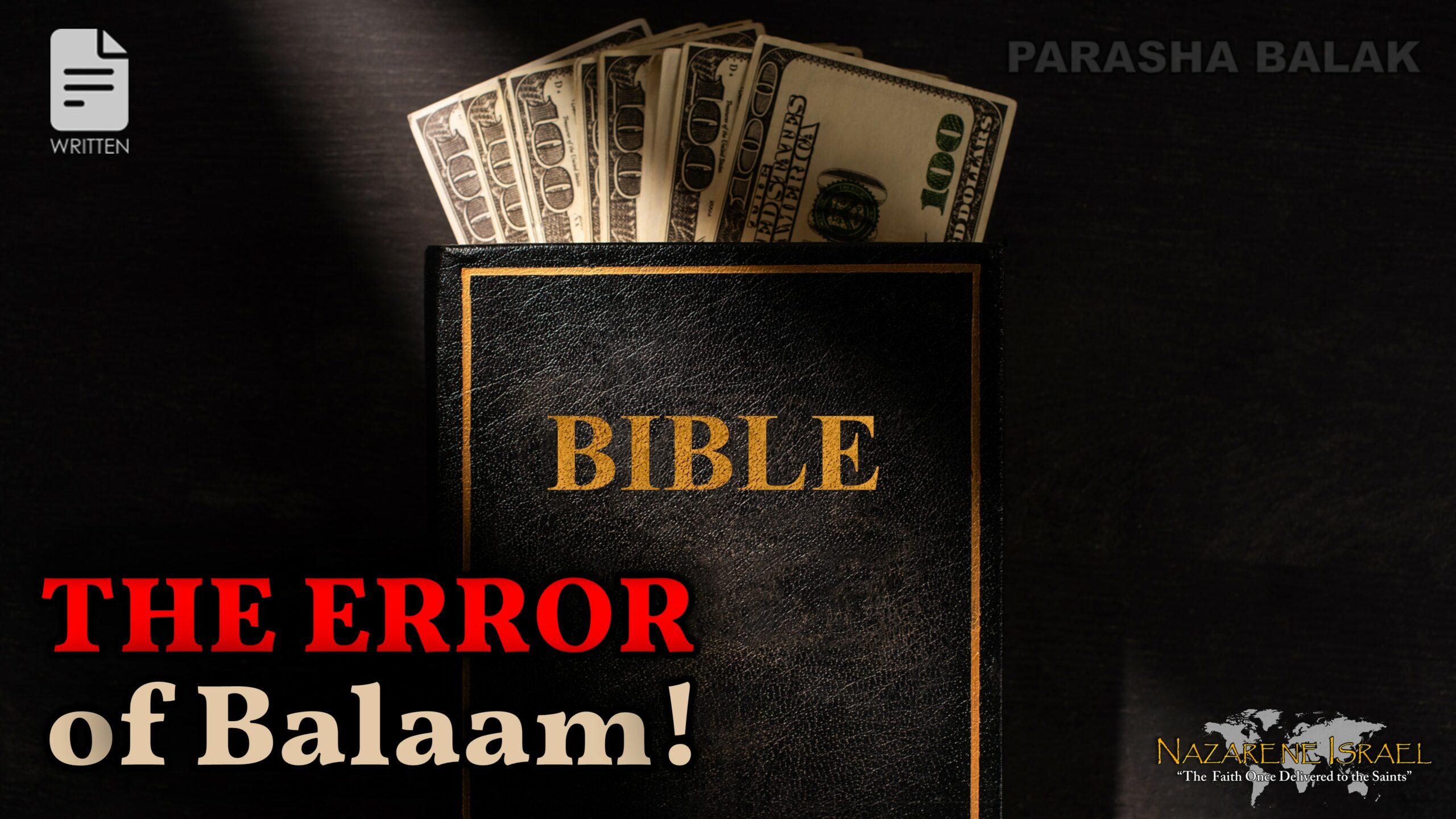Parasha Balak 2022: THE ERROR of Balaam!